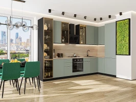 Кухонный гарнитур Квадро-04 Аквамарин-Graphite