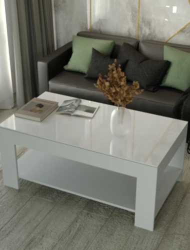 Стол журнальный BeautyStyle 26 графит светлый U708/стекло белое