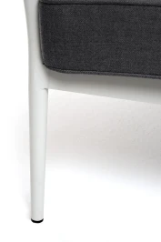 "Касабланка" диван 3-местный плетеный из роупа, каркас алюминий светло-серый (RAL7035) муар, роуп серо-коричневый 23мм, ткань серая 017