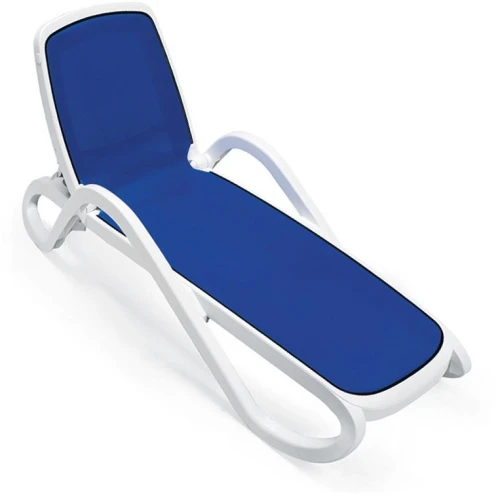Шезлонг Nardi Omega без подлокотников, бело-синий