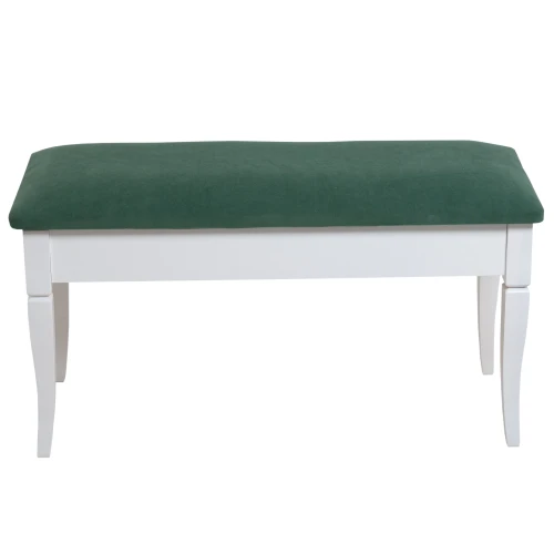 Банкетка Вивальди М с ящиком белый, ткань зеленый