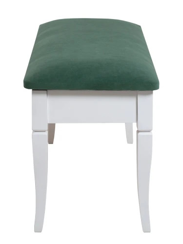 Банкетка Вивальди М с ящиком белый, ткань зеленый