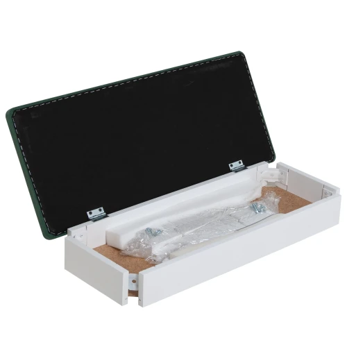 Банкетка Вивальди М с ящиком белый, ткань зеленый