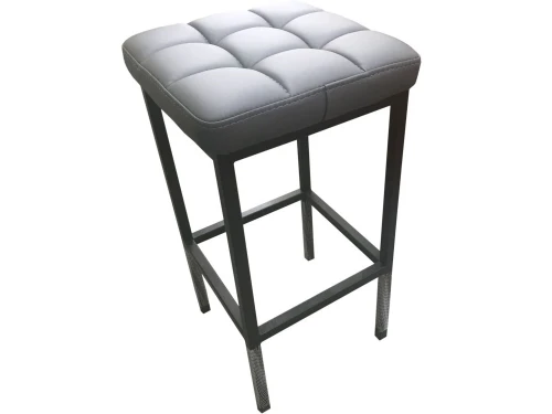 Стул «Камелот» ДП 2-07, кожзам «Темно-серый», каркас черный матовый