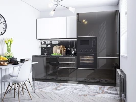 Кухня прямая модульная Фьюжн-07 Silky White/Anthracite Silky White/Anthracite 2140*2700*600