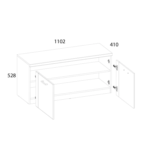 DOORSET, Тумба для обуви 2D-1. Цвет ДУБ НАВАРРА