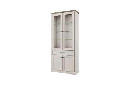 TOSCANA NEW, Шкаф с витриной 2V2D1S. Цвет ПЕРСИДСКИЙ ЖЕМЧУГ/КАНЬОН