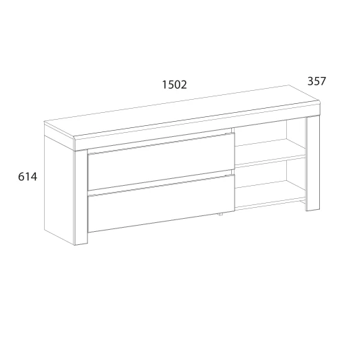 Тумба RTV 2S2N, TAURUS, цвет белый\дуб вотан