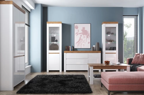 Тумба RTV 2S2N, TAURUS, цвет белый\дуб вотан