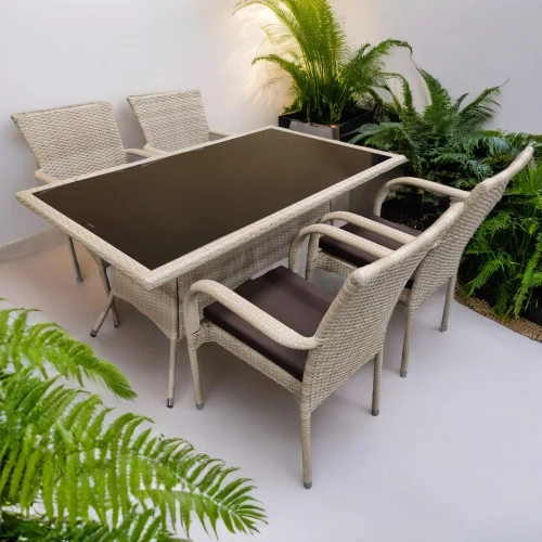 Комплект мебели стол Руардин + 4 кресла Милан из искусственного ротанга Wood