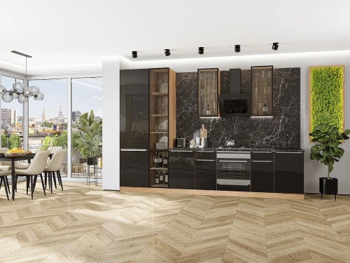 Кухонный гарнитур Фьюжн-08 Anthracite Дуб Вотан