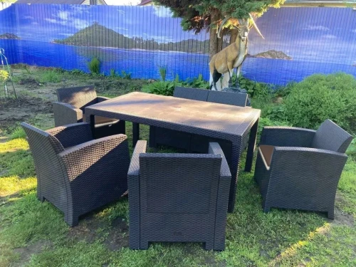 Комплект мебели под искусственный ротанг для отдыха Калифорния «California Set» диван + 4 кресла  арт.77787/77763/536 КД  -  2