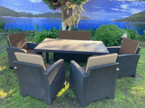 Комплект мебели под искусственный ротанг для отдыха Калифорния «California Set» диван + 4 кресла  арт.77787/77763/536 КД  -  2