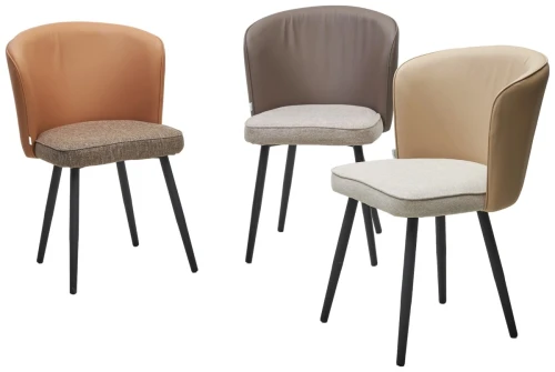 Стул МОНЕ ROVENA BISCUT ткань / ORAKUL 290 экокожа / Черный каркас M-City