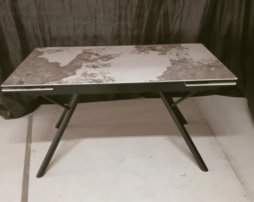 Стол ЛИБЕРТИ 140 Pandora, керамика / Черный каркас М-City