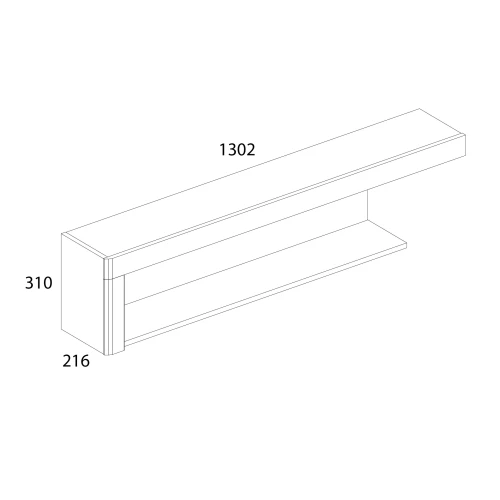 Полка навесная, TORINO, цвет белый/Дуб наварра