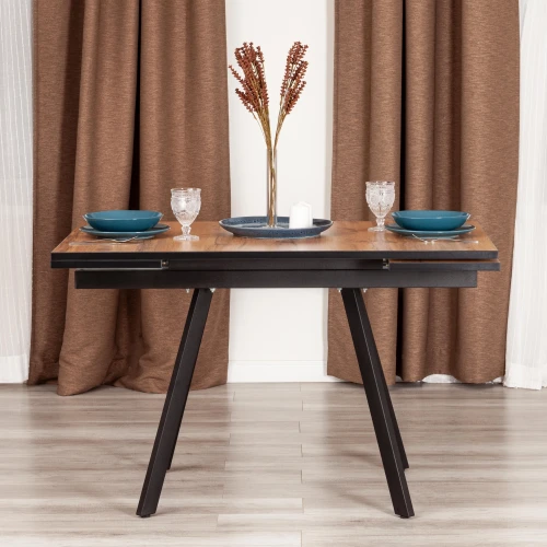 Стол VIGO ЛДСП/HPL/металл,  120 x 80 x 30 х 30 х 75 см, Дуб Вотан/чёрный