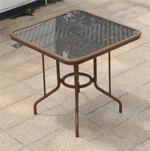 Уличная мебель из литого алюминия/иск. ротанг  Стол квадратный 80х80  + 4 Кресла