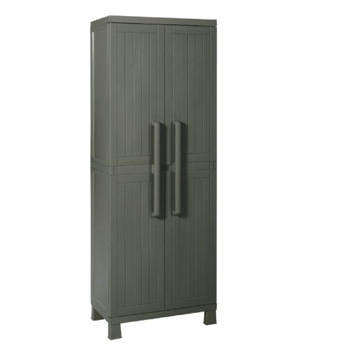 Уличный шкаф TOOMAX 2х дверный WOOD MIDI с отсеком для хранения инвентаря (3 полки), Хвойный