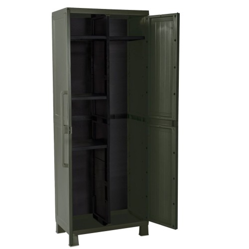 Уличный шкаф TOOMAX 2х дверный WOOD MIDI с отсеком для хранения инвентаря (3 полки), Хвойный