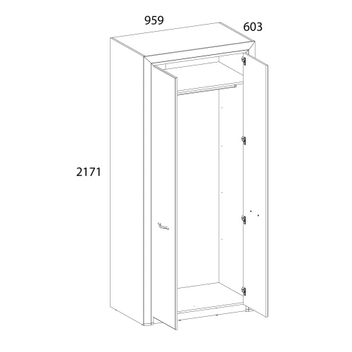 Шкаф 2DG, OLIVIA, цвет вудлайн крем/дуб анкона