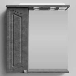 Зеркало Адам 65, Серый камень ПВХ 57806, левая