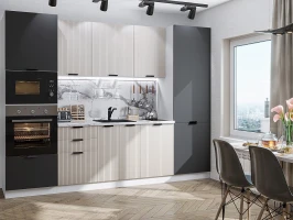 Готовый кухонный гарнитур Евро Лайн-01 Агат/Антрацит