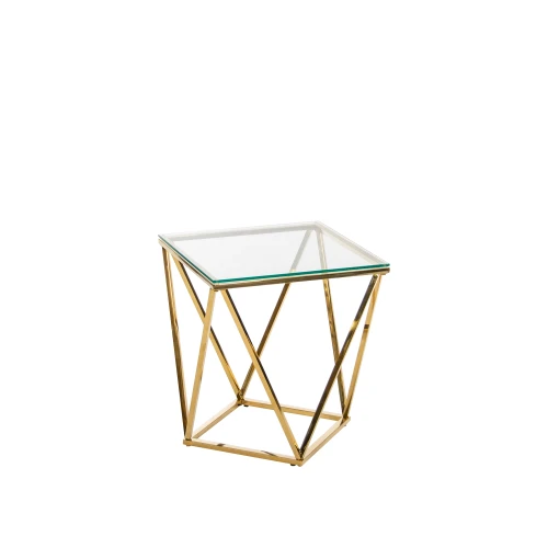 CS-14-1 Стол Журнальный стеклянный 50*50*55, основание металл хром