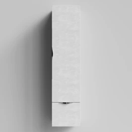 Пенал Марко 35 подвесной, дверь и ящик, ручки Хром, Белый камень ПВХ 57805, правый