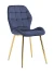 DC829 Стул мягкий, ТЕМНО-СИНИЙ#G62-58 велюр, каркас металл золото КРУГЛЫЙ