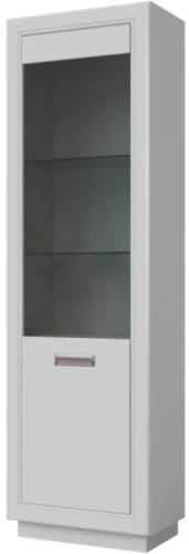 Шкаф с витриной «Эстель Л» КМК 0738.22-01, Белый/ Белый глянец