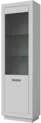 Шкаф с витриной «Эстель Л» КМК 0738.22-01, Белый/ Белый глянец