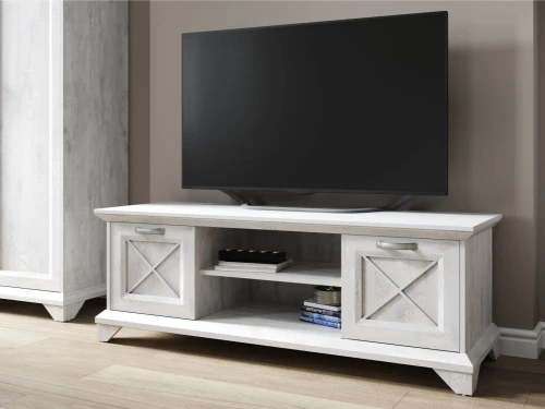 Тумба ТВ «Лорена» 2д, Бетон Паин белый