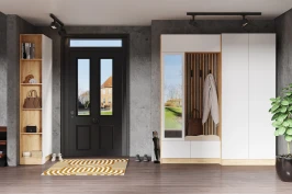 Прихожая Руэлла. Комплект 2, Дуб Крафт золотой, Белый