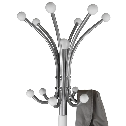 Вешалка напольная Д 2 металлик/ белый