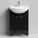 Тумба Адам 55 напольный, черный глянец Vodok с раковиной в комплекте