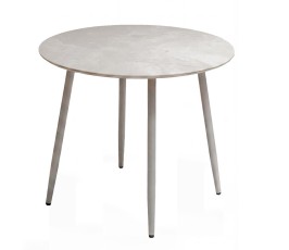 Стол DikLine RKM90 Керамика глянец белый Icelandic white jade (Ostra Bianco Light)/подстолье капучино/опоры капучино