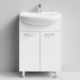 Тумба Классик 55, напольный, белый Vodok с раковиной в комплекте