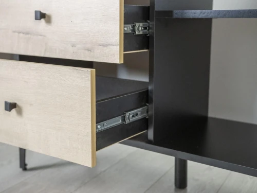 Комод 59.02 Лофт черный / дуб бунратти