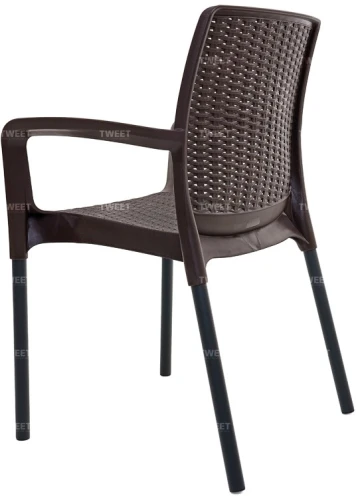 Мебель Tweet Стул Bali Solid, черно-коричневый
