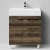 Тумба Мальта 70 напольный, ящики и дверь, Дуб крымский коричневый ПВХ 131005-9005, левый Vodok с раковиной в комплекте