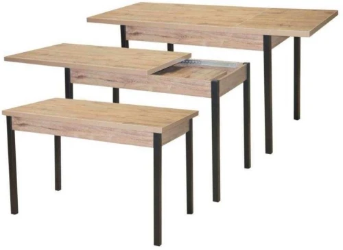 Стол обеденный Бродвей Дуб веллингтон / черный