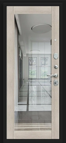 Входная дверь с зеркалом BRAVO Флэт Kale Almon/Cappuccino Veralinga 