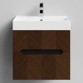 Тумба Элато 60 подвесной, Дуб цвет 11 Vodok с раковиной в комплекте