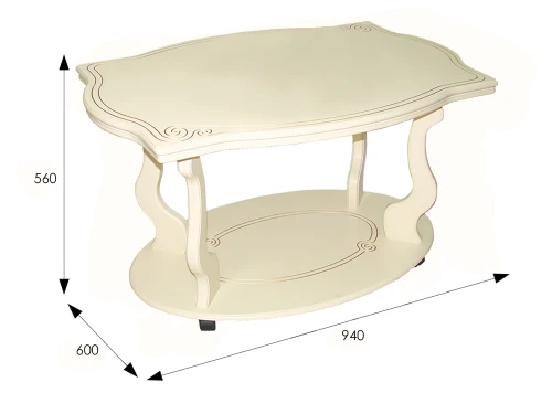 Стол журнальный Берже 3 слоновая кость