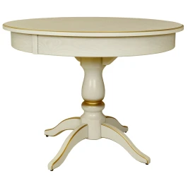 Стол обеденный Моро 04 раздвижной слоновая кость/золото 100/140*100 Стол обеденный Моро 04 раздвижной слоновая кость/золото 100/140*100