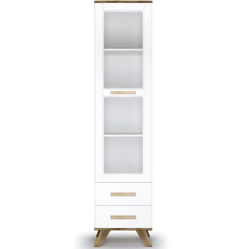 Шкаф-витрина Вега Скандинавия 450, белый глянец