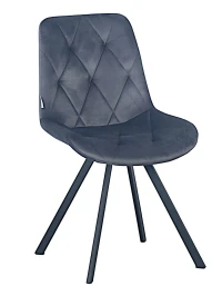 DC68 Стул мягкий поворотный, АНТРАЦИТ#G62-15 велюр, каркас металл черный