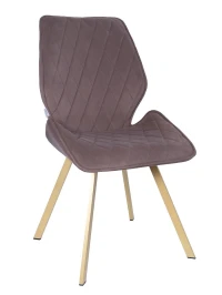 DC233 Стул мягкий поворотный 360, МОККО#M420-06 велюр, каркас металл, шампань КВАДРАТ