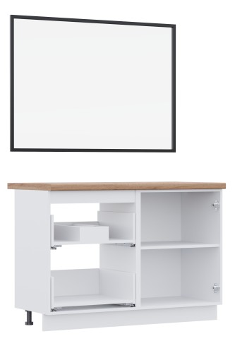 ВГ 1200 Ежевика/Белый гладкий Арника РМ (со столешницей) в.2